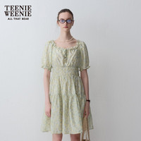 TEENIE WEENIE 天丝莱赛尔混纺 女装气质薄荷绿收腰连衣裙