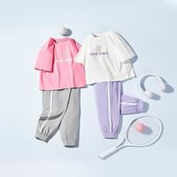 廓形轻薄两件套短款运动套装女童2024春秋女大童短袖清凉