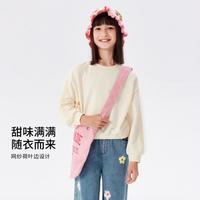 廓形卫衣童装女童春秋装大童衣服不易变形百搭儿童上衣甜美花苞潮