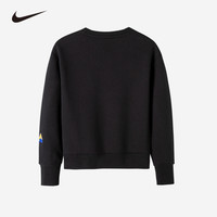 Nike 耐克小童装男童保暖加绒卫衣冬季儿童针织休闲运动上衣 正黑色 100/52(3T)
