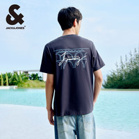 杰克琼斯短袖t恤男装夏季衣服艺术拱桥半袖纯棉圆领短袖 180/100A/L 【美式印花】园林绿