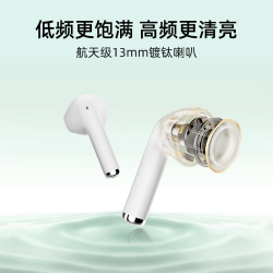 QCY AilyBuds Lite真无线蓝牙耳机通话降噪半入耳游戏低延迟运动适用于全手机 黑色