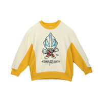 千趣会(SENSHUKAI)童装儿童卫衣奥特曼系列秋冬时尚撞色拼接套头衫男童女童红色卫衣 象牙白色 110cm