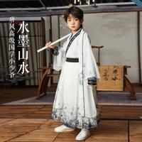 【汉服】男童套装春儿童网纱水墨山水国风新中式汉服套装