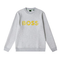 雨果博斯(HUGO BOSS)早春新款休闲刺绣纯色圆领长袖套头卫衣男士礼物款