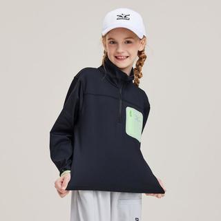 美津浓 Mizuno春秋中性中大儿童立领卫衣贴身T恤长袖上衣运动休闲潮酷男童