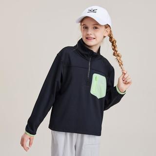美津浓 Mizuno春秋中性中大儿童立领卫衣贴身T恤长袖上衣运动休闲潮酷男童