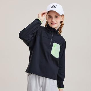 美津浓 Mizuno春秋中性中大儿童立领卫衣贴身T恤长袖上衣运动休闲潮酷男童