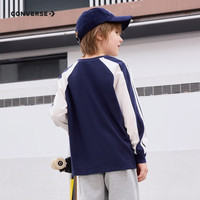 匡威（Converse）匡威儿童装男童长袖T恤秋季中大童拼接打底衫 藏青蓝 160 /80 【身高158-170cm】