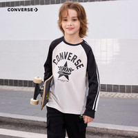 匡威（Converse）匡威儿童装男童长袖T恤秋季中大童拼接打底衫 正黑色 160 /80 【身高158-170cm】