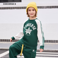 匡威（Converse）匡威儿童装男童长袖T恤秋季中大童拼接打底衫 茶绿色 140 /68 【身高128-140cm】