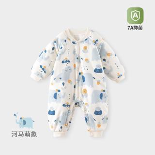 男童棉服秋冬保暖厚款新生儿棉衣冬季婴儿宝宝夹棉连体衣外出爬服