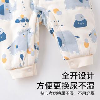 男童棉服秋冬保暖厚款新生儿棉衣冬季婴儿宝宝夹棉连体衣外出爬服