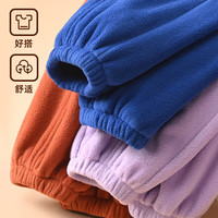LA CHAPELLE KIDS儿童裤子男童秋冬加厚保暖摇粒绒长裤中大童宽松休闲裤百搭束脚裤 柔边兔K砖红 150cm