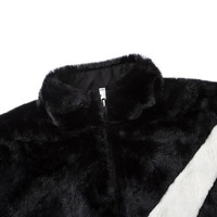 NIKE 耐克童装男女童仿兔毛皮草棉服冬季儿童保暖外套 正黑色 140 /68 【身高128-140cm】