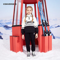匡威（Converse）匡威童装男童女童加绒长裤裤子儿童运动裤卫裤休闲裤 正黑色(女款) 140 /55 【身高128-140cm】