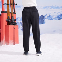 匡威（Converse）匡威童装男童女童加绒长裤裤子儿童运动裤卫裤休闲裤 正黑色 140 /55 【身高128-140cm】