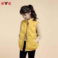 雅鹿儿童超轻薄羽绒马甲新男女童中大童背心春秋外穿坎肩重工刺绣