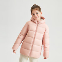 波司登男女儿童羽绒服三防抑菌绒连帽保暖休闲百搭外套T30133550 银星粉1312 150/72