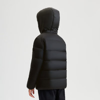 波司登男女儿童羽绒服三防抑菌绒连帽保暖休闲百搭外套T30133550 黑色8056 130/64