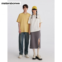 美特斯邦威t恤男女同款夏季时尚印花宽松短袖装上衣 棉花糖白 L 175 96A