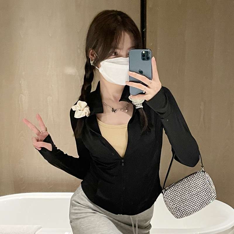 防晒衣女2025锦纶冰丝立领修身运动瑜伽防晒服防紫外线外套夏