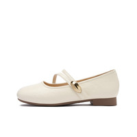 卓诗尼玛丽珍鞋女2025春季浅口单鞋女士千金小香风平底小皮鞋 黄棕色 36