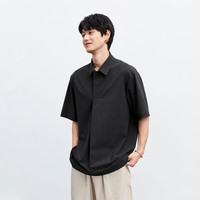 太平鸟男装夏季男士斯文polo衫暗襟设计翻领上衣 黑色1 XXL 2XL