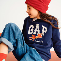 Gap【故宫联名】男女童2025春季新款重磅logo卫衣儿童装673807