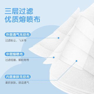  海氏海诺 无菌独立装 儿童医用外科口罩  14.5cm*9cm 50只/盒