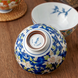 美浓烧陶瓷米饭碗家用简约釉下彩精致小碗日式餐具礼盒装 8.5英寸深盘5个_简装
