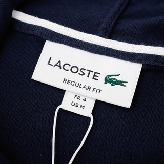 Lacoste/拉科斯特法国套头连帽衫男士休闲刺绣薄款卫衣秋 白色 M