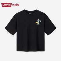 Levi's【凉感透气】李维斯儿童男童短袖T恤2025夏季运动上衣女 黑美人 110 /56 【身高104-110cm】