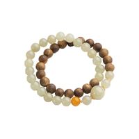 仙源 晴韵18k 莺歌緑奇楠沉香和田玉双圈手串 约8mm 1件/盒