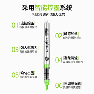 掌握直液式软头丙烯马克笔120色80色60色不透色可叠色儿童小美术美术生幼儿园水彩笔36色48