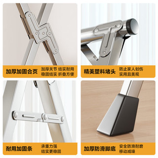 妙立晾衣架落地折叠室内家用阳台晒衣架室外不锈钢伸缩加固款2.0米 升级加固【三杆2.0m】自由伸缩