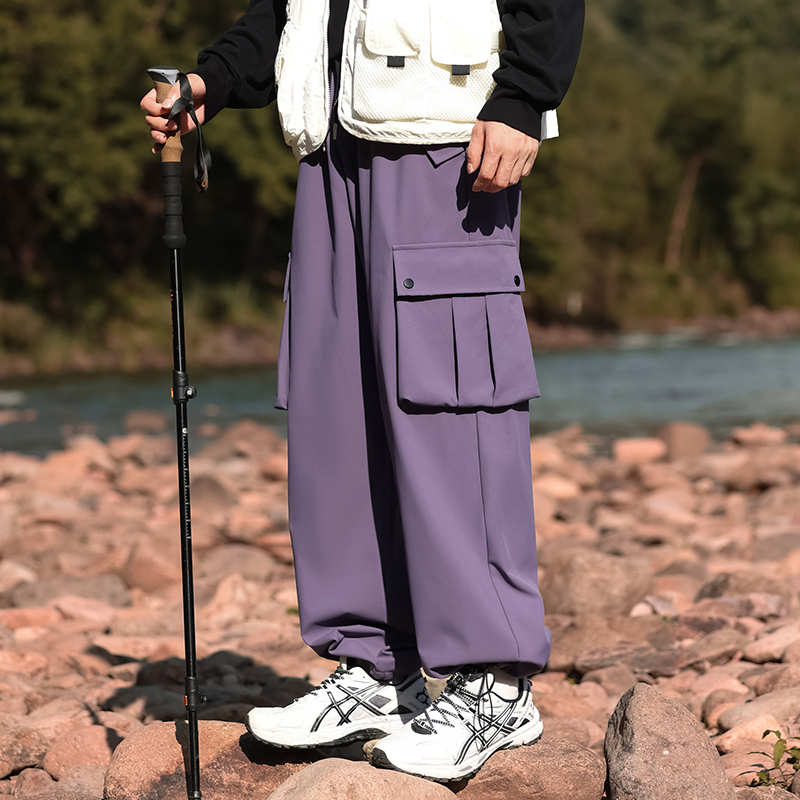 FOG RIO夏季工装裤子男女同款直筒伞兵机能登山美式休闲长裤