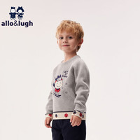 allo&lugh【森林滑雪节】阿路和如男童休闲套头毛衣亲肤保暖易打理 麻灰色 140cm