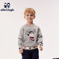 allo&lugh【森林滑雪节】阿路和如男童休闲套头毛衣亲肤保暖易打理 麻灰色 90cm