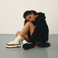 ARTICLE NO.黑拼白汉堡鞋增高小白鞋厚底休闲面包鞋 棕拼白 36