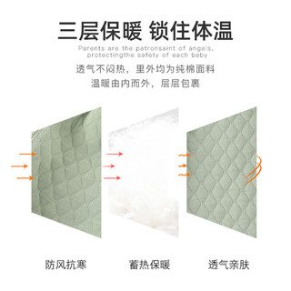 婧麒（JOYNCLEON）宝宝保暖内衣婴儿衣服新生儿夹棉秋衣秋裤外穿加厚秋冬季套装   灰蓝  90