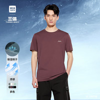 海澜之家（HLA）短袖T恤男25大码三体联名系列凉感短袖男夏季 暗红GC 2XL 185/100A 165~180斤