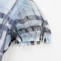 水孩儿（SOUHAIT）童装女童连衣裙夏季新款儿童网纱裙子百搭裙装 冰晶蓝 150