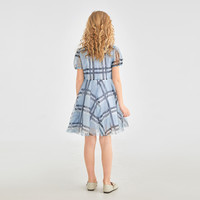 水孩儿(SOUHAIT)童装女童连衣裙夏季儿童网纱裙子百搭裙装 冰晶蓝 160