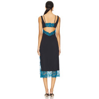 Free People 中长吊带裙黑色假两件度假风REVOLVE