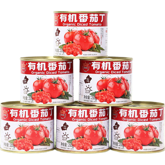 冠农股份（GUAN NONG SHARE）新疆有机番茄丁酱罐头*12罐火锅底料0脂肪0蔗糖0添加西红柿块