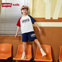 Levi's李维斯儿童男童短袖T恤2025夏季透气半袖运动衣女生童装 明亮白 110 /52 【身高98-104cm】