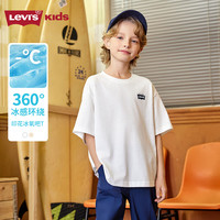 Levi's李维斯童装儿童T恤男童短袖2025夏季透气小汽车短袖 明亮白 130 /64 【身高116-122cm】