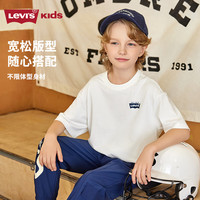 Levi's李维斯童装儿童T恤男童短袖2025夏季透气小汽车短袖 明亮白 160 /80 【身高158-170cm】