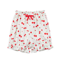 千趣会 SENSHUKAI童装女童裤子夏宝宝可爱印花经典纯色短裤花苞裤儿童裤子 樱桃(本白色) 80 cm